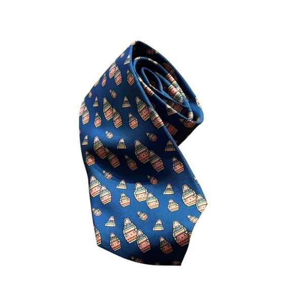 Hermes Vintage Silk Tie Poupees Russes Matriochkas Russian Nesting Doll 7529 IA - Picture 3 of 4